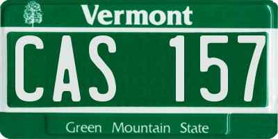 VT license plate CAS157