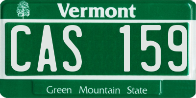 VT license plate CAS159