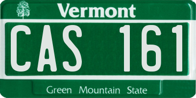 VT license plate CAS161