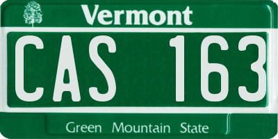 VT license plate CAS163
