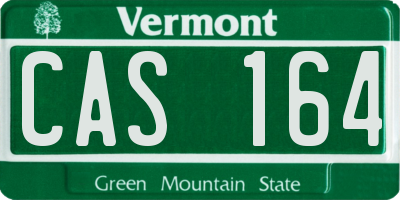 VT license plate CAS164