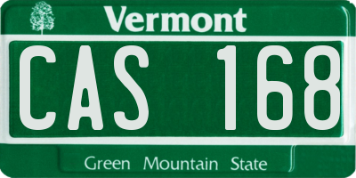 VT license plate CAS168