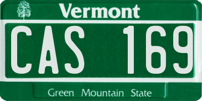 VT license plate CAS169