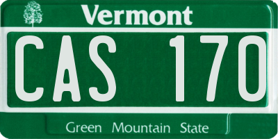 VT license plate CAS170