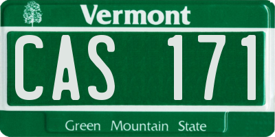 VT license plate CAS171
