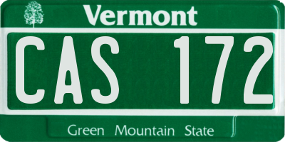 VT license plate CAS172