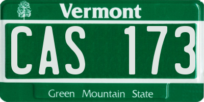 VT license plate CAS173