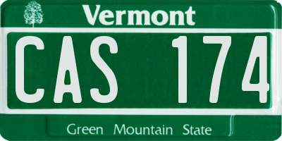 VT license plate CAS174