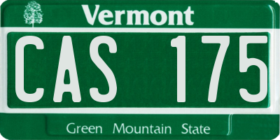 VT license plate CAS175