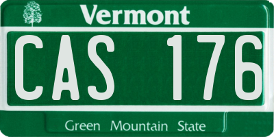 VT license plate CAS176