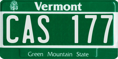 VT license plate CAS177