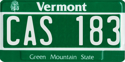 VT license plate CAS183