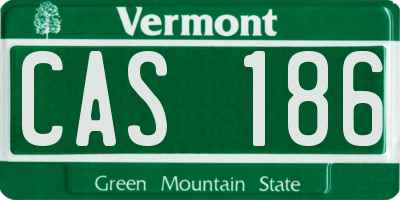 VT license plate CAS186