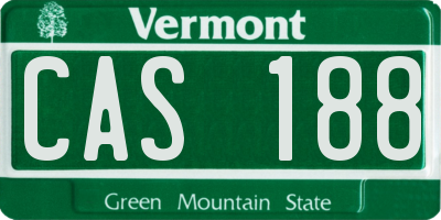 VT license plate CAS188
