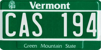 VT license plate CAS194