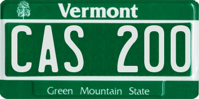 VT license plate CAS200