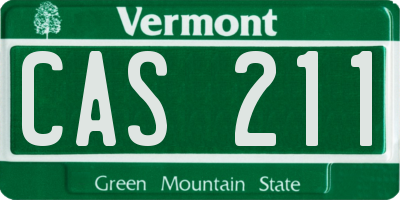 VT license plate CAS211