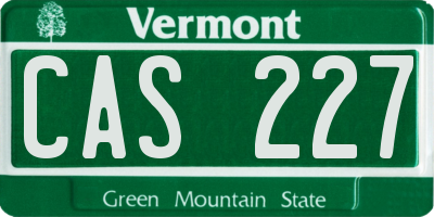 VT license plate CAS227
