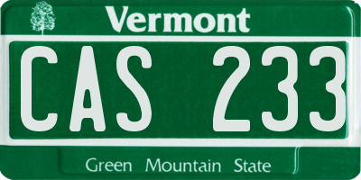 VT license plate CAS233