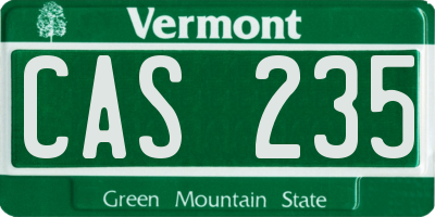 VT license plate CAS235