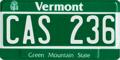 VT license plate CAS236