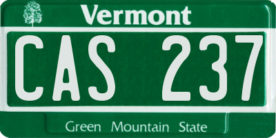 VT license plate CAS237