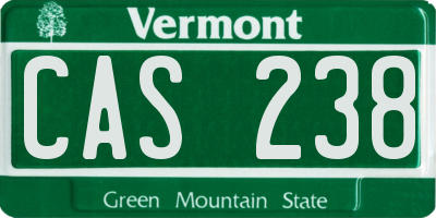VT license plate CAS238