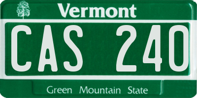 VT license plate CAS240