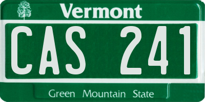 VT license plate CAS241