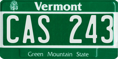 VT license plate CAS243