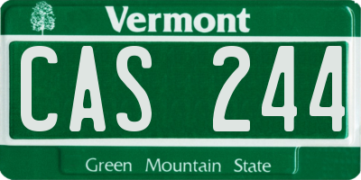 VT license plate CAS244