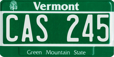VT license plate CAS245