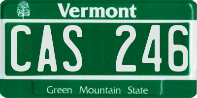 VT license plate CAS246