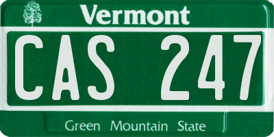 VT license plate CAS247