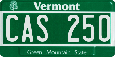 VT license plate CAS250