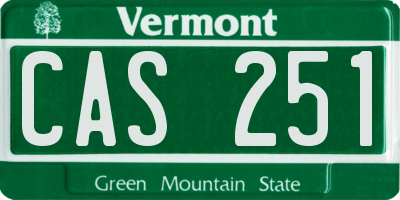 VT license plate CAS251
