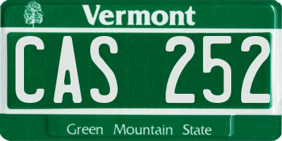 VT license plate CAS252