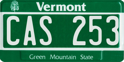 VT license plate CAS253
