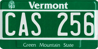 VT license plate CAS256