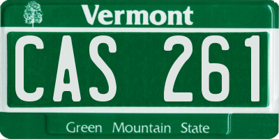 VT license plate CAS261