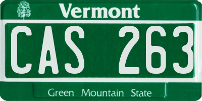 VT license plate CAS263