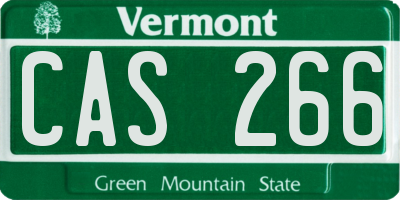 VT license plate CAS266