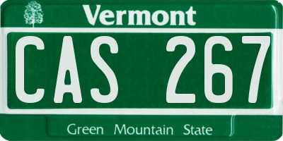 VT license plate CAS267