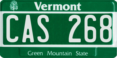 VT license plate CAS268