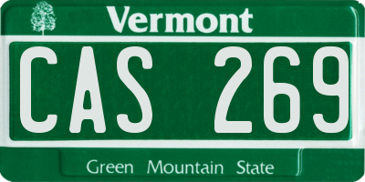 VT license plate CAS269