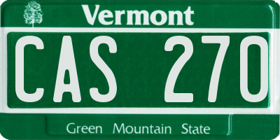 VT license plate CAS270