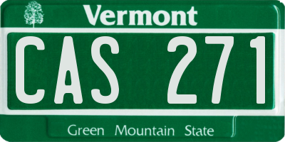 VT license plate CAS271