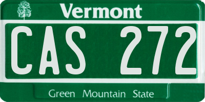 VT license plate CAS272