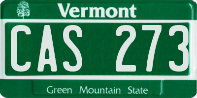 VT license plate CAS273