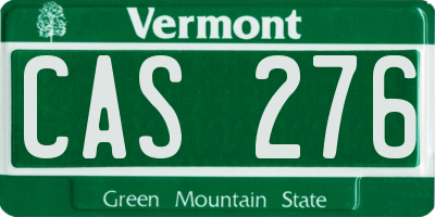 VT license plate CAS276
